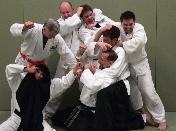 Goofy Class Photo with Torn Martial Arts Pants from Andy Dobie Sensei's Class