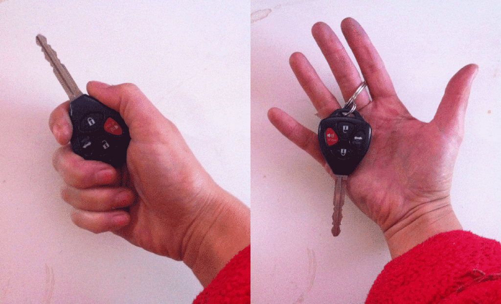 Car key as a weapon of opportunity